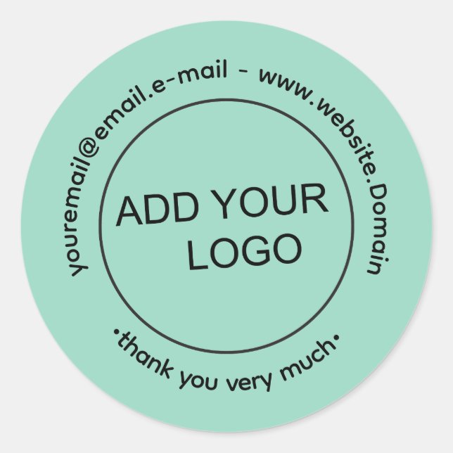 Soft Teal Custom Logo Sticker (Front)