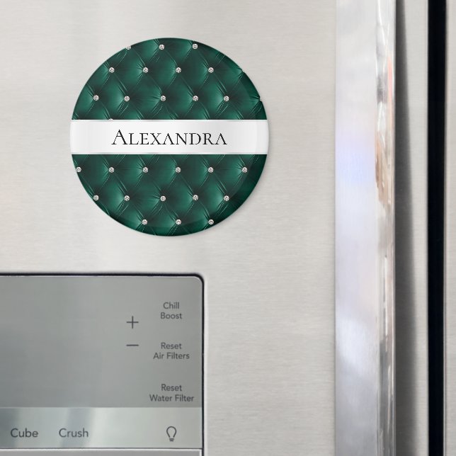 Soft Teal Green Luxury faux Velvet Name Magnet (In Situ (Fridge))