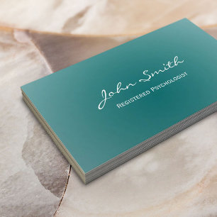 Soft Teal Green Psychologist Business Card