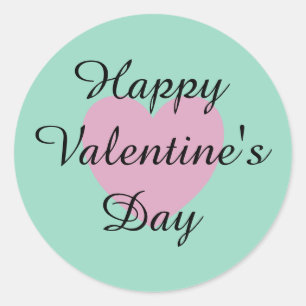 Soft Teal Happy Valentine's Sticker