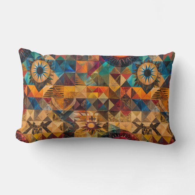 Soft Teal "Inherited Artistry" Plush Lumbar Cushio Lumbar Cushion (Front)