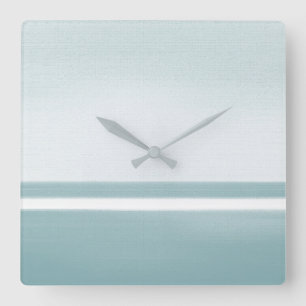 Soft Teal Modern Square Wall Clock