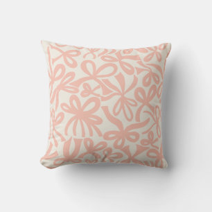 Soft Terracotta Coquette ribbons and bows Cushion