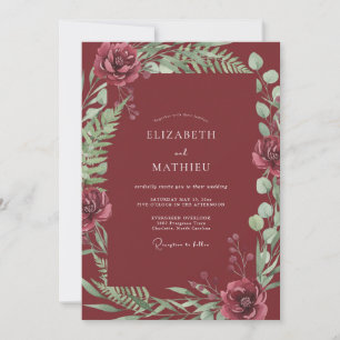Soft Terracotta Fern Wedding Invitation
