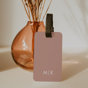 Soft Terracotta   Modern Monogram Luggage Tag