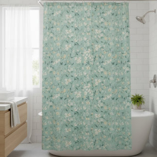 Soft Tiny Ditsy Floral Pattern in Pastel Colors Shower Curtain