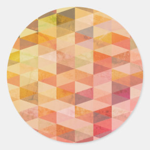 Soft Triangle Geometric Pattern Classic Round Sticker