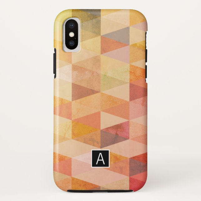 Soft Triangle Geometric Pattern | Monogrammed Case-Mate iPhone Case (Back)