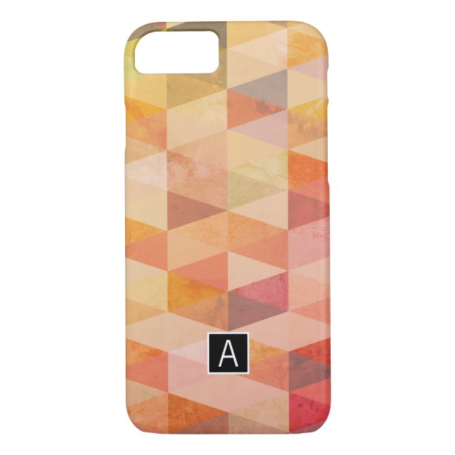 Soft Triangle Geometric Pattern | Monogrammed Case-Mate iPhone Case (Back)