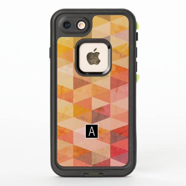 Soft Triangle Geometric Pattern | Monogrammed LifeProof iPhone Case (Back)