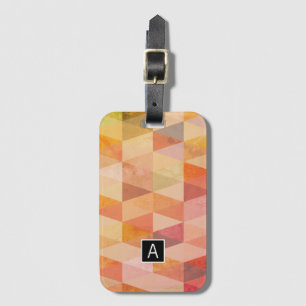 Soft Triangle Geometric Pattern Monogrammed Luggage Tag