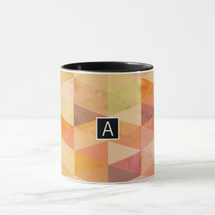 Soft Triangle Geometric Pattern   Monogrammed Mug