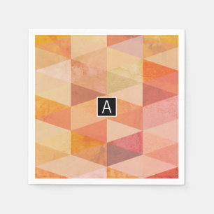 Soft Triangle Geometric Pattern   Monogrammed Napkin