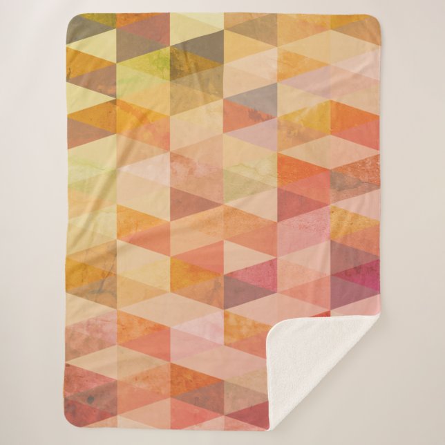 Soft Triangle Geometric Pattern Sherpa Blanket (Front)