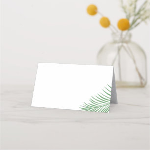 Soft Tropical Palm Leaf Folded Place Cards