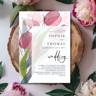 Soft tulips elegant wedding invitation
