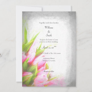 Soft Tulips Wedding Invitation (customisable)