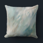 Soft Turquoise Blue Beige Abstract Print Cushion<br><div class="desc">A soft turquoise blue and beige abstract print,  blending soothing hues with gentle curves and subtle textures. Perfect for adding a calm and modern touch to any room,  this artwork creates a sense of tranquillity while maintaining an elegant yet understated style.</div>