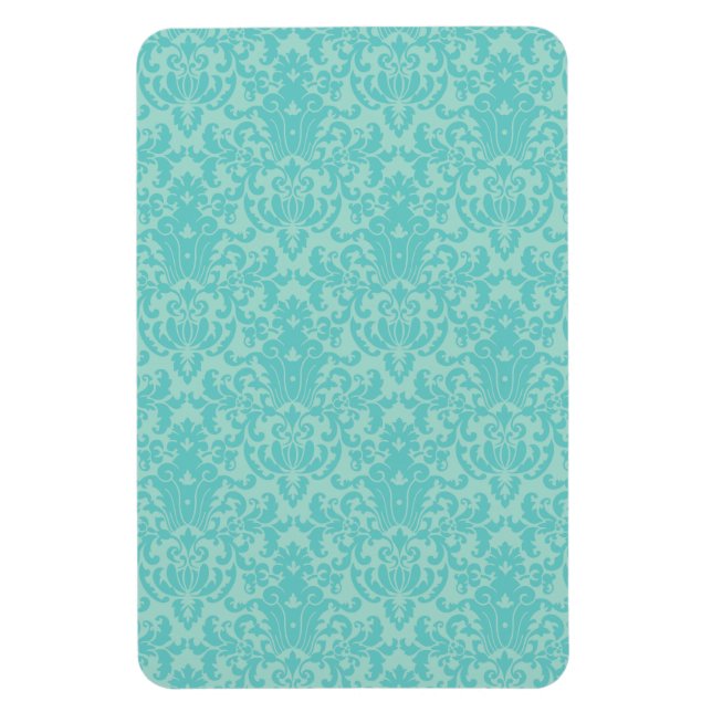 Soft Turquoise Damask Pattern Magnet (Vertical)