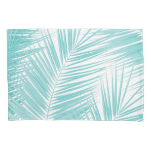 Soft Turquoise Palm Leaves Dream #1a  Pillowcase