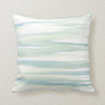 Soft Turquoise Sage Waves Cushion<br><div class="desc">Pillow printed with original abstract acrylic watercolor painting in soft turquoise,  sage green and white.</div>