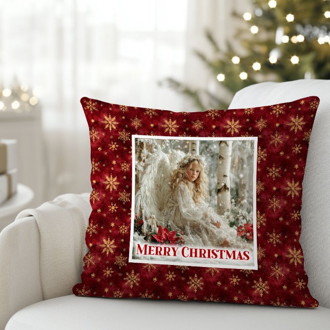 Soft Victorian Angel Art Red and Gold Gift Pillow (Soft Victorian Angel Art Red and Gold Gift Pillow)