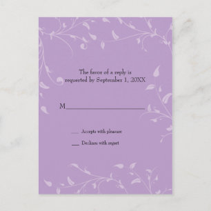 Soft Vines Wedding Reply Postcard
