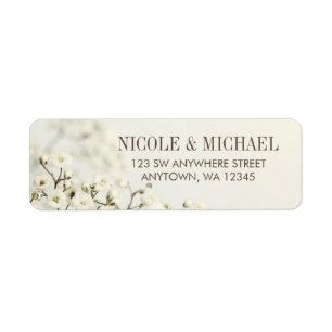 Soft Vintage Baby's Breath Return Address Label