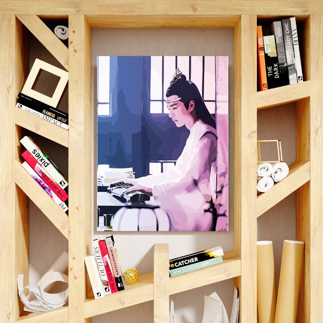 Soft Wangji Playing the Zither Poster (Creator Uploaded)