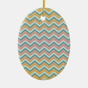 Soft Warm Colours ZigZag Ceramic Tree Decoration