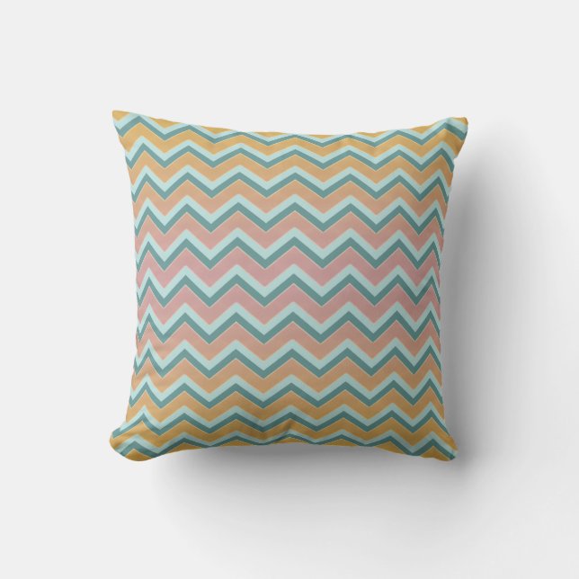 Soft Warm Colours ZigZag Cushion (Front)