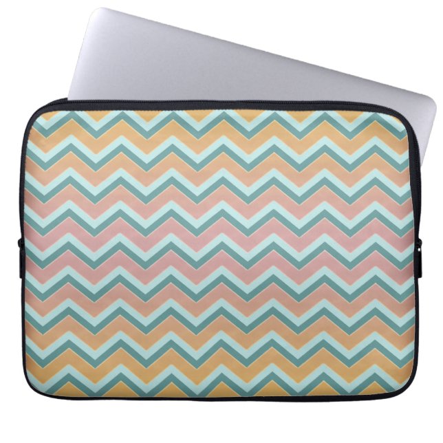 Soft Warm Colours ZigZag Laptop Sleeve (Front)