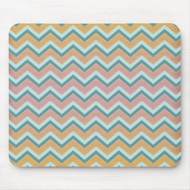 Soft Warm Colours ZigZag Mouse Pad (Front)