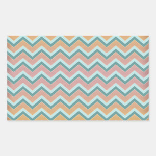 Soft Warm Colours ZigZag Rectangular Sticker