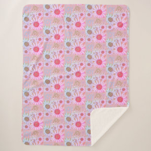 Soft Warm Feelings of Joy & Daisies Sherpa Blanket