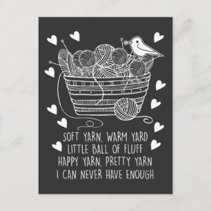 Soft Warm Yarn quilting knitting Quilter Postcard