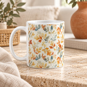 Soft Watercolor Autumn Leaves Coffee Mug