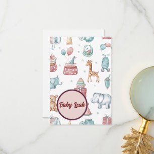 Soft Watercolor Baby Shower Card Baby’s Name