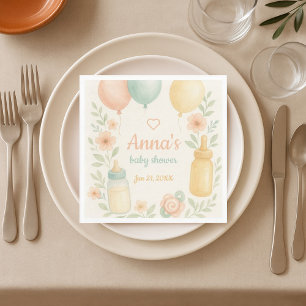 Soft Watercolor Baby Shower Napkin