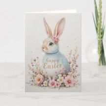 Soft Watercolor Bunny Easter Sweet Spring Holiday 