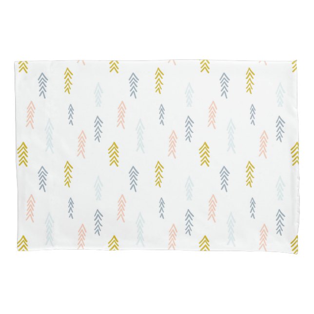 Soft Watercolor Chevron Pattern Pillowcase (Front-Left)