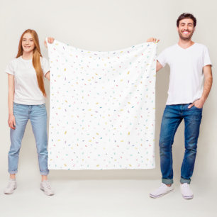 Soft Watercolor Confetti Pattern Fleece Blanket