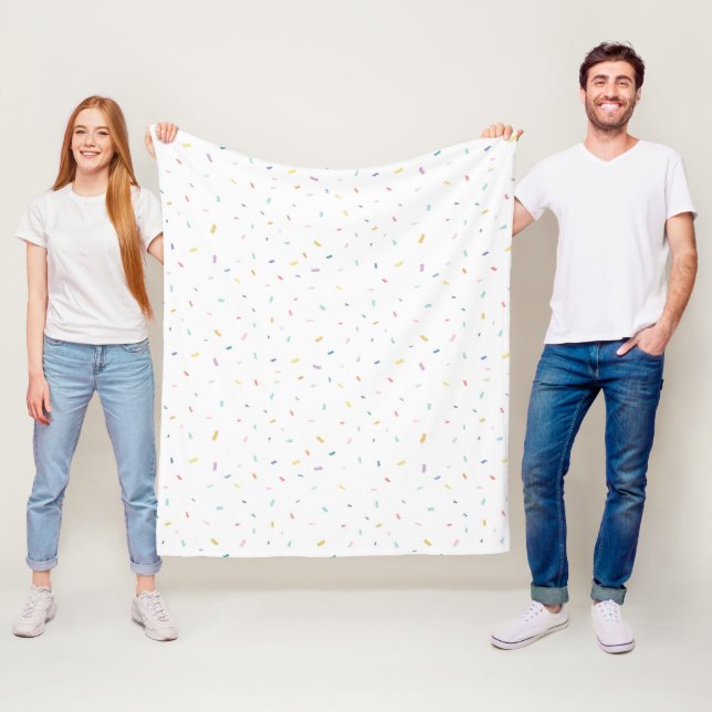 Soft Watercolor Confetti Pattern Fleece Blanket (In Situ)