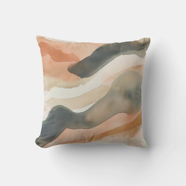 Soft Watercolor Desert Waves Cushion (Front)