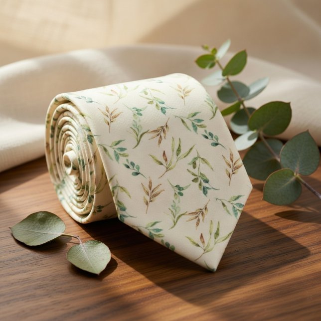 Soft Watercolor Eucalyptus  Tie (Creator Uploaded)