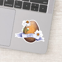 Soft Watercolor Floral Easter Egg Vinyl Sticker