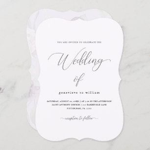 Soft Watercolor Floral Overlay Photo Wedding Invitation
