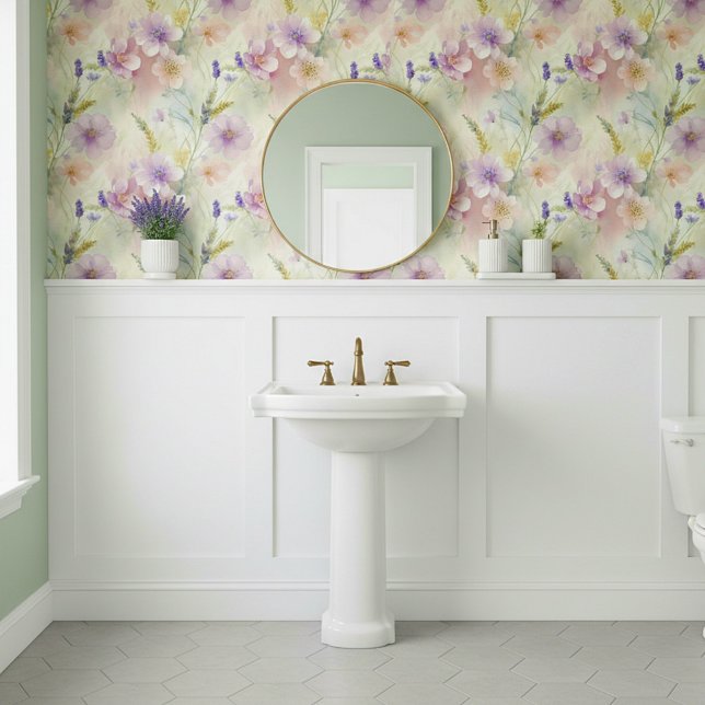 Soft watercolor floral pattern wallpaper (Creator Uploaded)