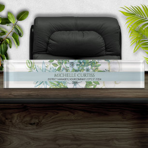 Soft Watercolor Floral Personalised Name Plate