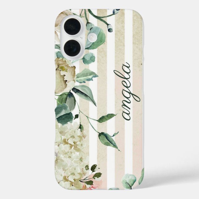 Soft Watercolor Floral Stripes  Case-Mate iPhone Case (Back)